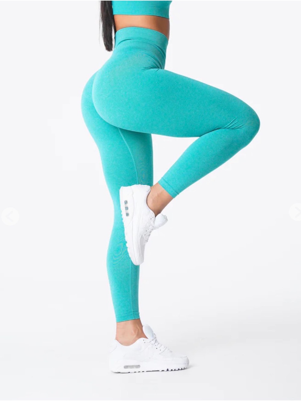 NVGTN High-Waist Seamless Leggings - Turquoise Blue - Picture 4 of 7